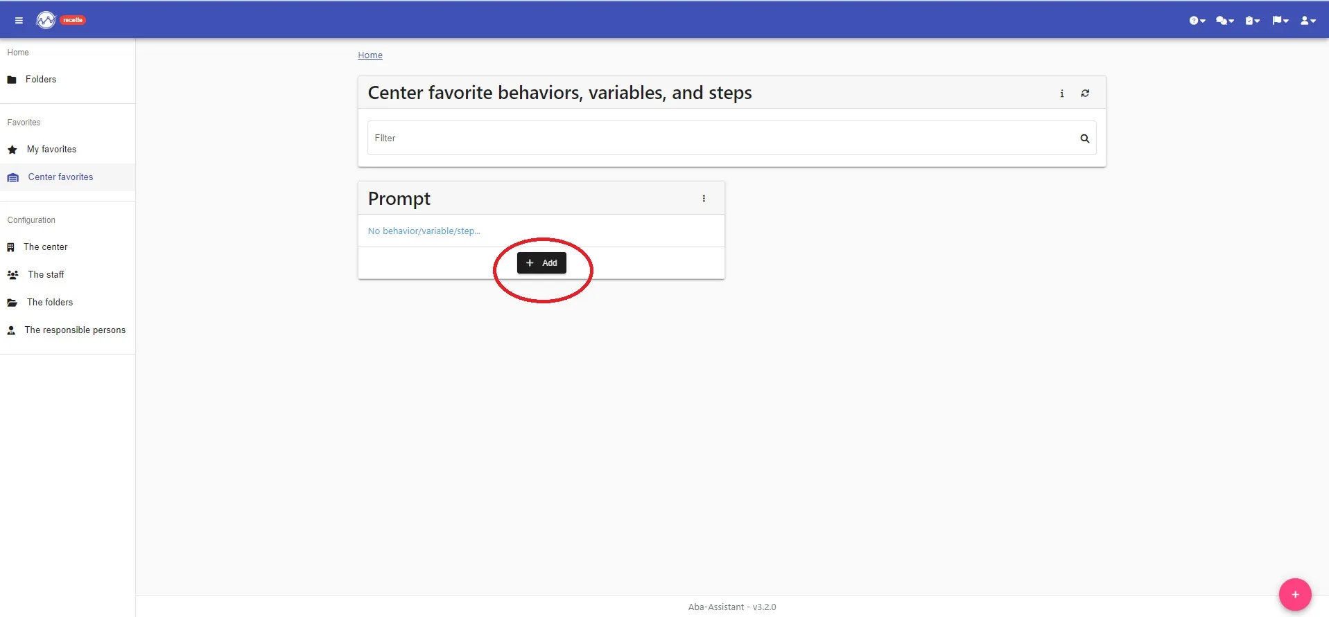 “Prompt” group created, with its “Add” button to add steps
