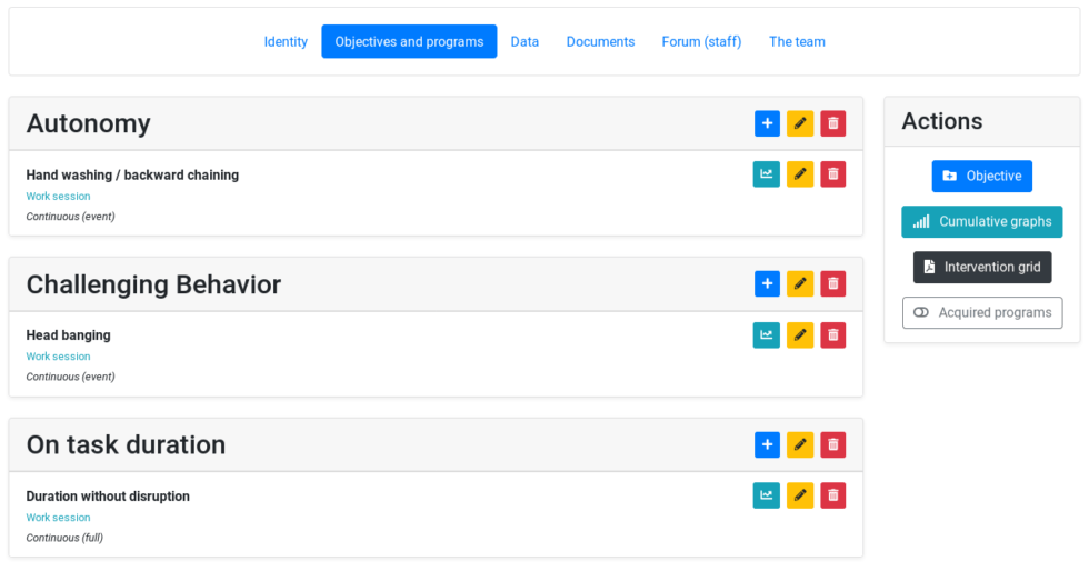 AbaAssistant The behavioral data collection and analysis platform